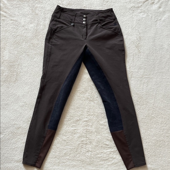 ROMFH Fullseat Chocolate Brown Size 28R English Equestrian Horse Riding Breeches - Picture 1 of 12